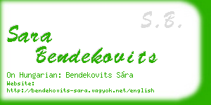 sara bendekovits business card